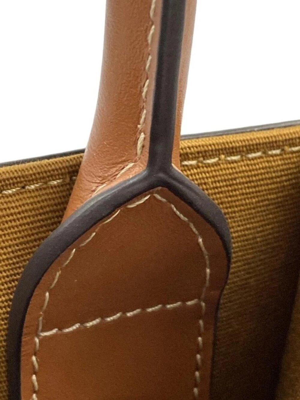 CELINE Mini Vertical Cabas Tan(Black, Brown) Brown) Triomphe Canvas Calf Skin - Picture 9 of 15